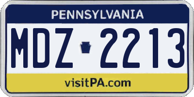 PA license plate MDZ2213