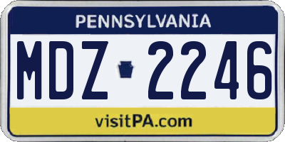 PA license plate MDZ2246