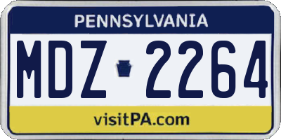 PA license plate MDZ2264