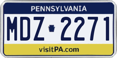 PA license plate MDZ2271