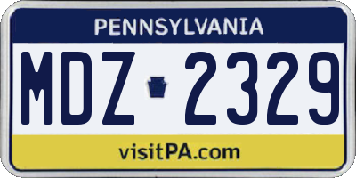 PA license plate MDZ2329