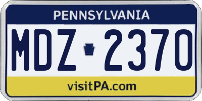 PA license plate MDZ2370