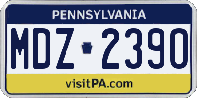 PA license plate MDZ2390