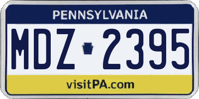 PA license plate MDZ2395