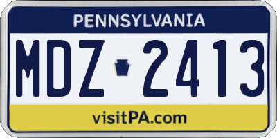 PA license plate MDZ2413