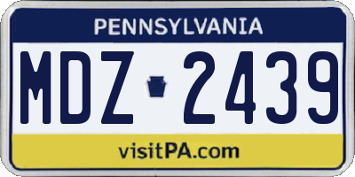 PA license plate MDZ2439