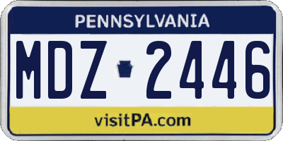 PA license plate MDZ2446