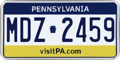PA license plate MDZ2459