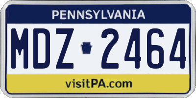 PA license plate MDZ2464