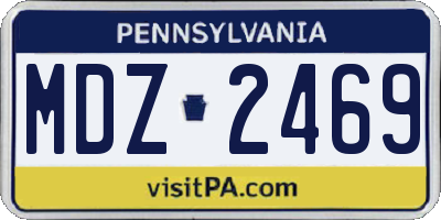 PA license plate MDZ2469
