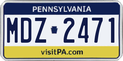 PA license plate MDZ2471