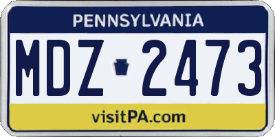 PA license plate MDZ2473