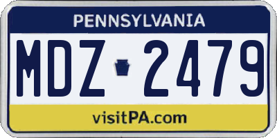 PA license plate MDZ2479