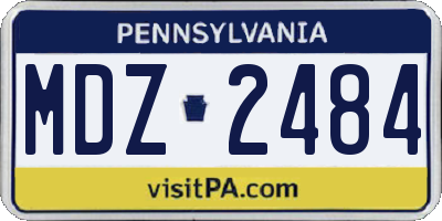 PA license plate MDZ2484