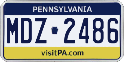 PA license plate MDZ2486