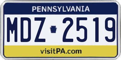 PA license plate MDZ2519