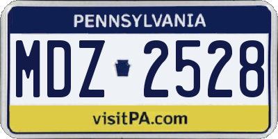 PA license plate MDZ2528