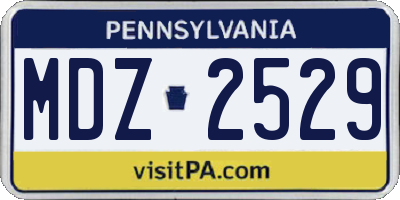 PA license plate MDZ2529