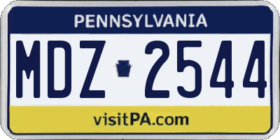 PA license plate MDZ2544