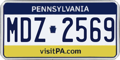 PA license plate MDZ2569