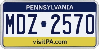 PA license plate MDZ2570
