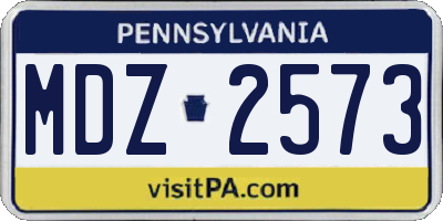 PA license plate MDZ2573