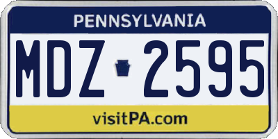 PA license plate MDZ2595