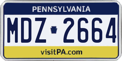 PA license plate MDZ2664