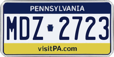 PA license plate MDZ2723