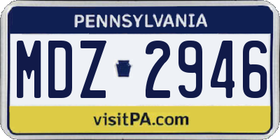 PA license plate MDZ2946