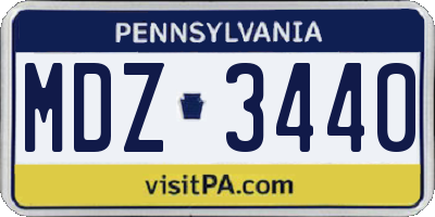 PA license plate MDZ3440