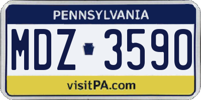 PA license plate MDZ3590