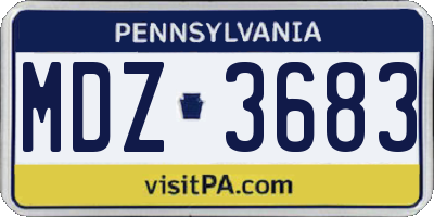 PA license plate MDZ3683