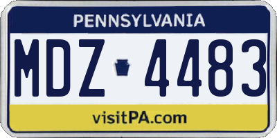 PA license plate MDZ4483