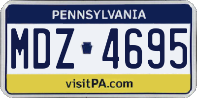 PA license plate MDZ4695