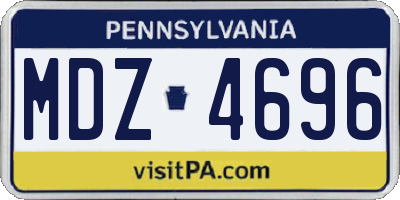 PA license plate MDZ4696