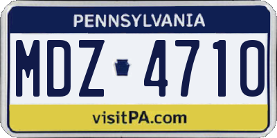 PA license plate MDZ4710