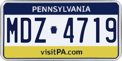 PA license plate MDZ4719