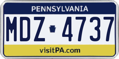 PA license plate MDZ4737