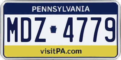 PA license plate MDZ4779