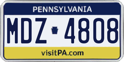 PA license plate MDZ4808