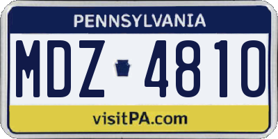 PA license plate MDZ4810