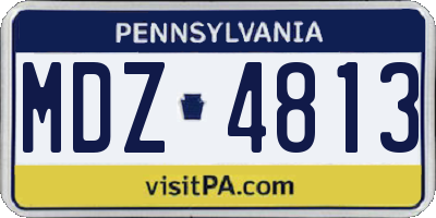 PA license plate MDZ4813