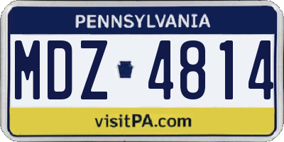 PA license plate MDZ4814