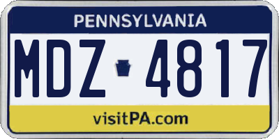 PA license plate MDZ4817