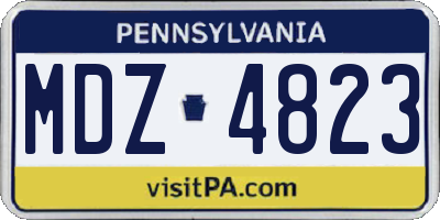 PA license plate MDZ4823