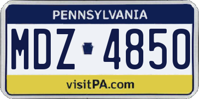 PA license plate MDZ4850