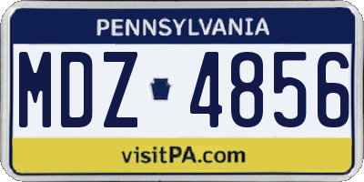 PA license plate MDZ4856