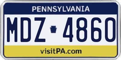 PA license plate MDZ4860