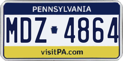 PA license plate MDZ4864